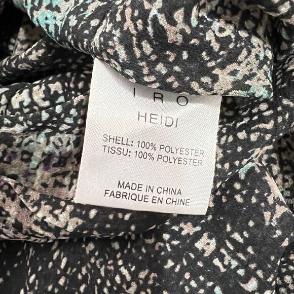 I.R.O XSmallBlack Abstract Print Sleeveless Ruched Side Shift Dress Women’s - Picture 10 of 10